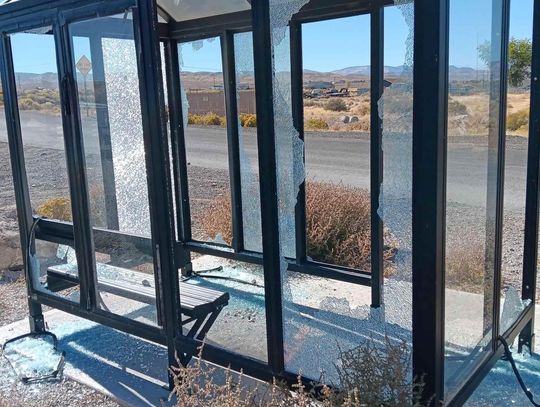 Bus stop shelter vandalized