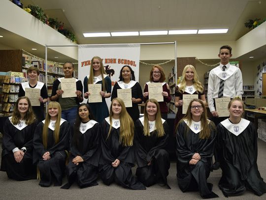 Fernley High School's members of Hans Lohse Chapter of National Honor Society inducts seven new members