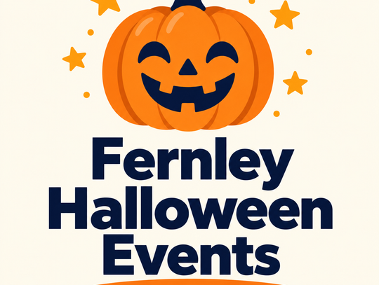 Fernley Halloween Events graphic with a pumpkin