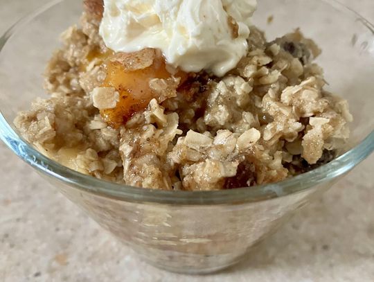 Food For Thought  - Skillet Peach Crumble