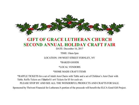 Gift of Grace hosting craft fair