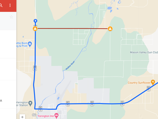 Miller Lane closed between US 95A and Aiazzi Lane in Yerington