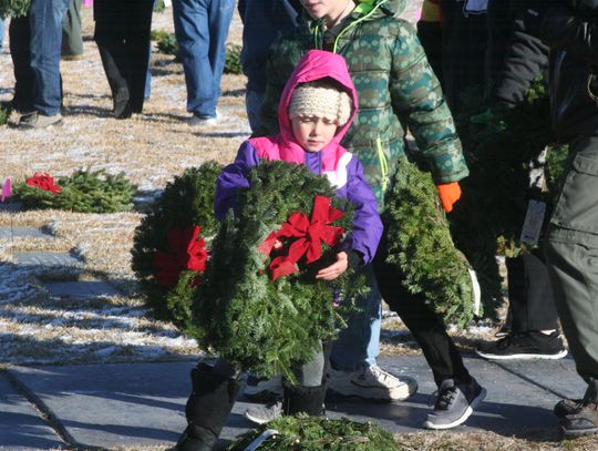 Nearly two thousand brave the cold to participate in Wreaths Across America