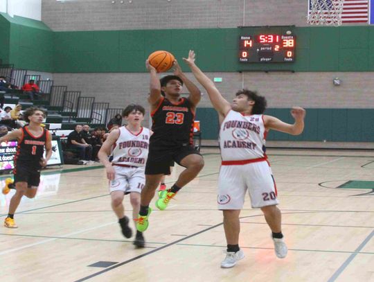 Photos: Fernley boys basketball vs. Founders Academy, Dec. 2