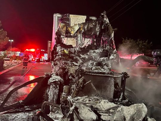 Semi-truck fire extinguished near Fernley truck stop