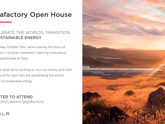 Tesla Gigafactory 1 to host career open house