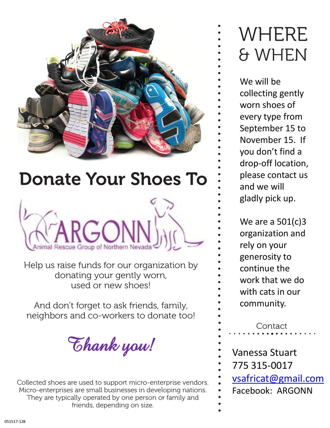 ARGONN launches shoe drive fundraiser to raise money for spaying and neutering cats