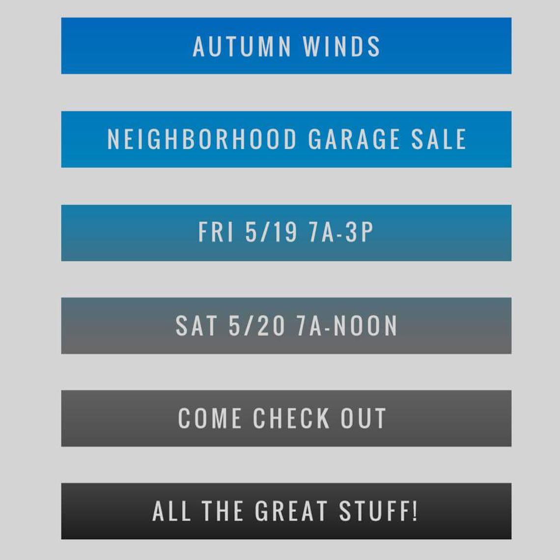 Autumn Winds Neighborhood Garage Sale