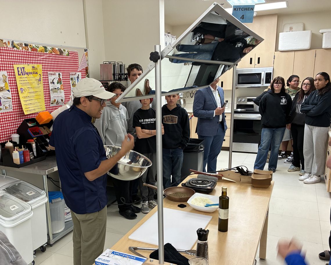 Celebrity chef leads cooking demonstrations for Fernley students