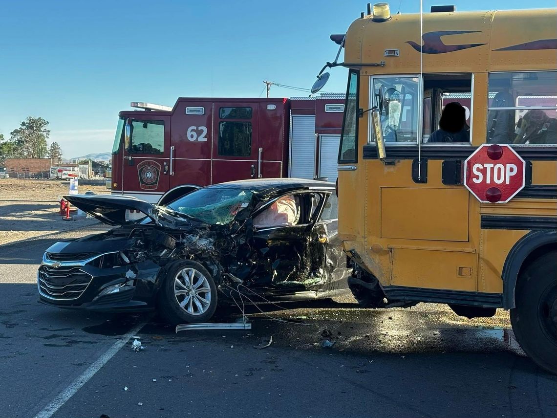 Driver injured in collision with school bus May 18