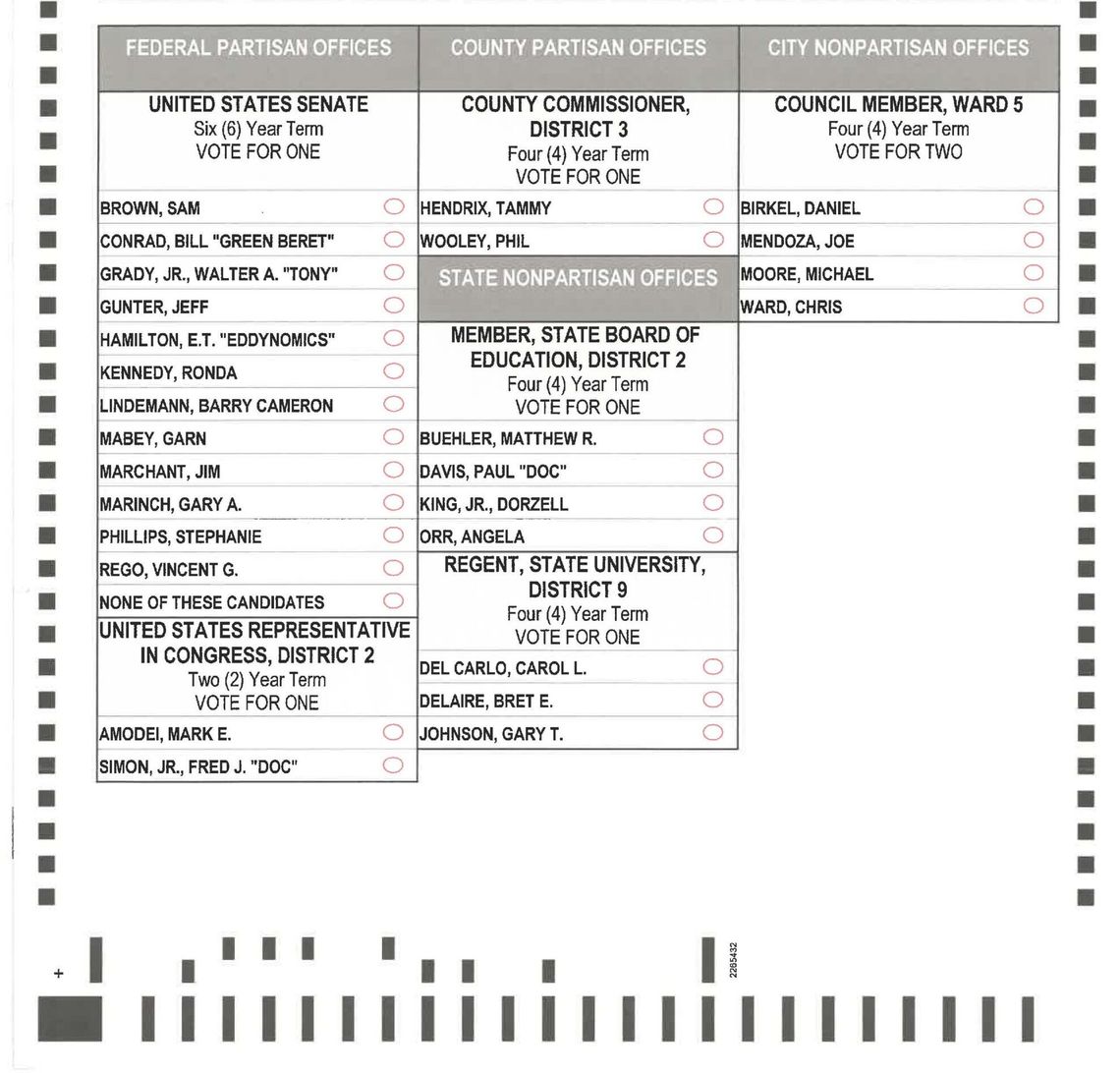 Errors printed on ballots for Fernley city council, Stagecoach GID races