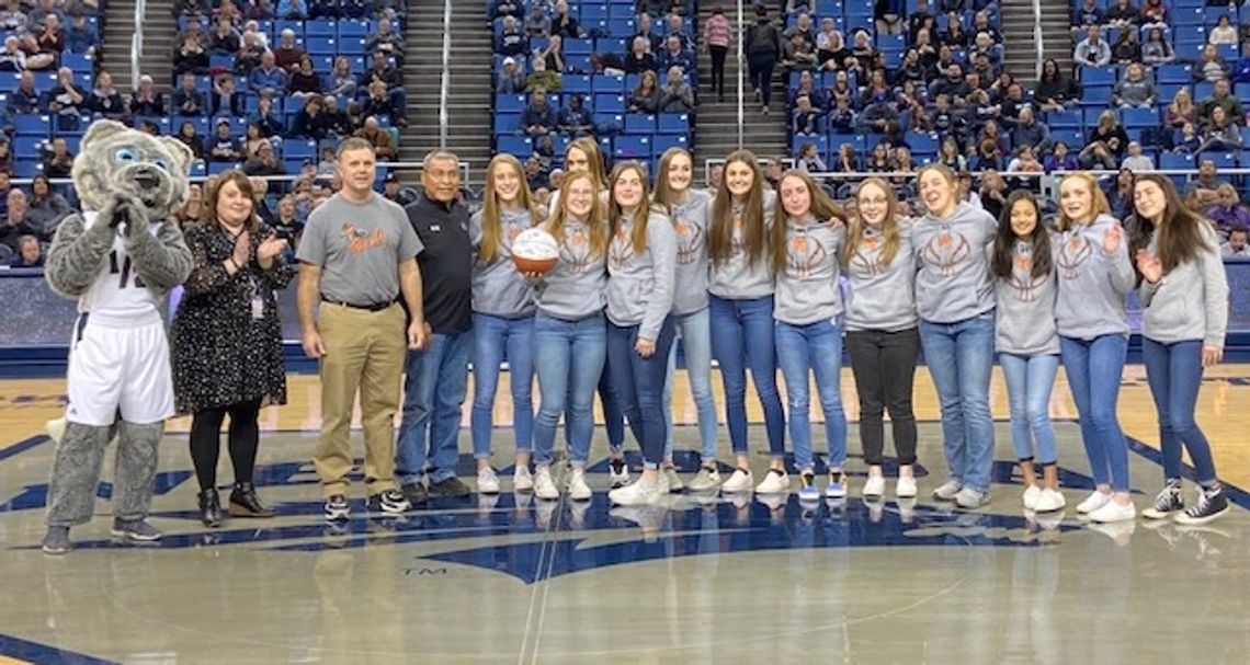 Fernley girls basketball team honored at Nevada basketball game