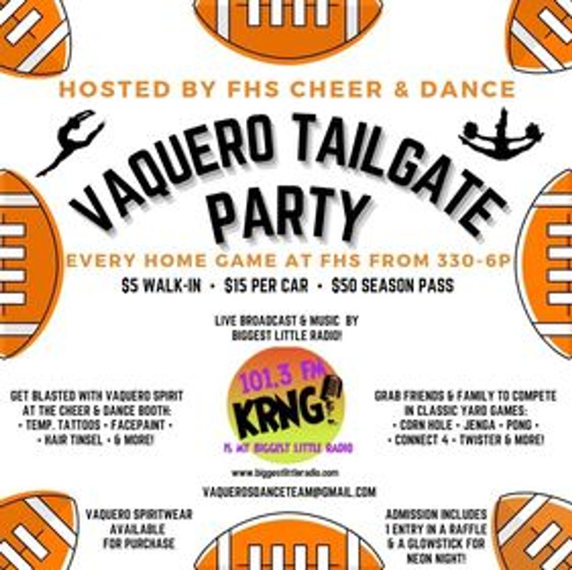 FHS Cheer & Dance hosting pregame tailgate parties