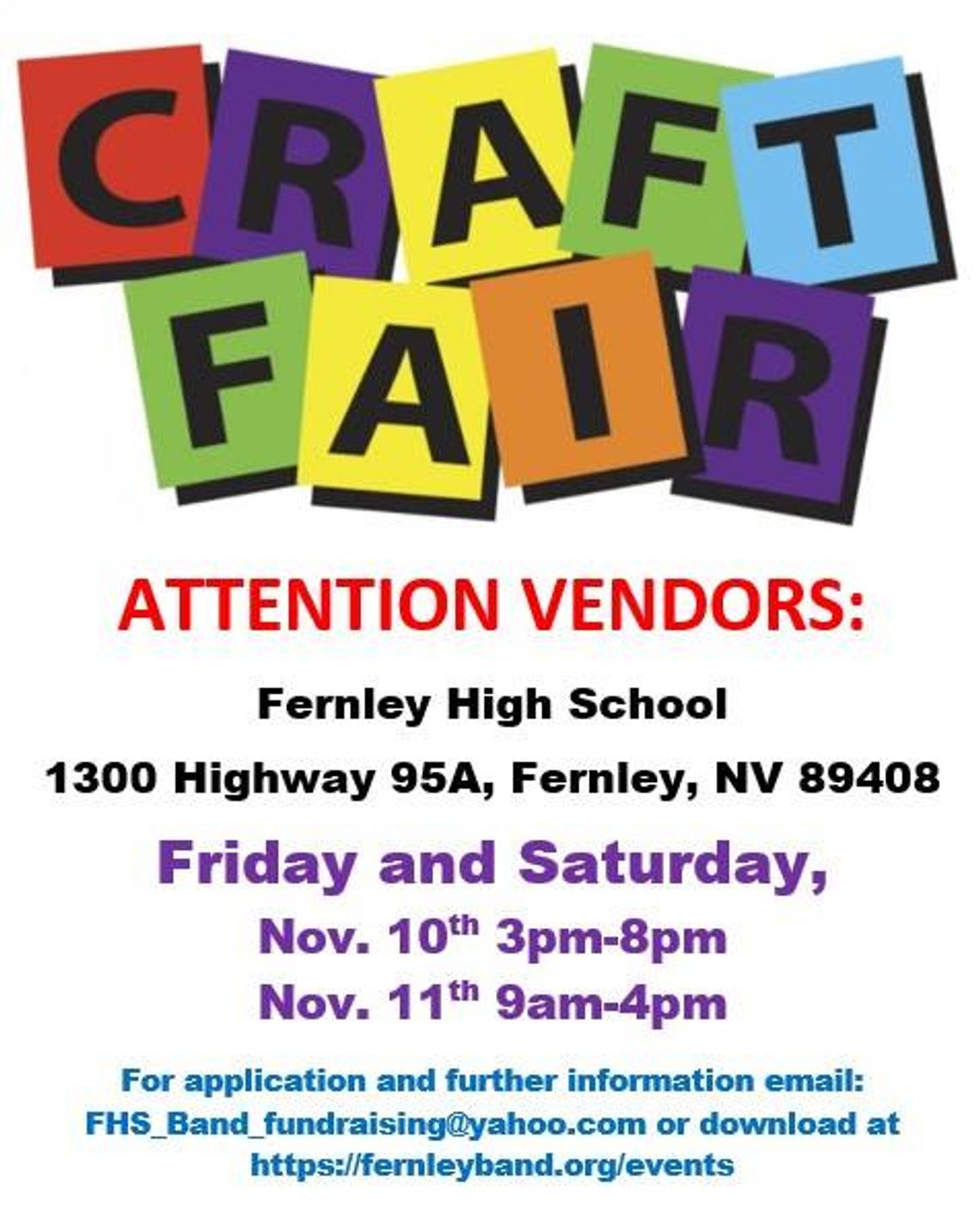 FHS Music Boosters hosting craft fair