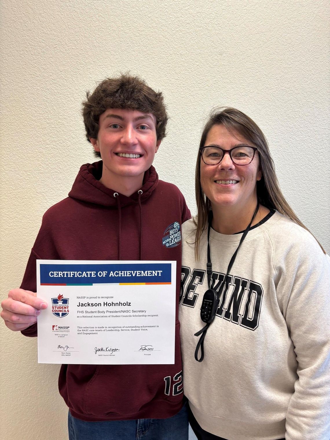 FHS Student Body President earns prestigious scholarship