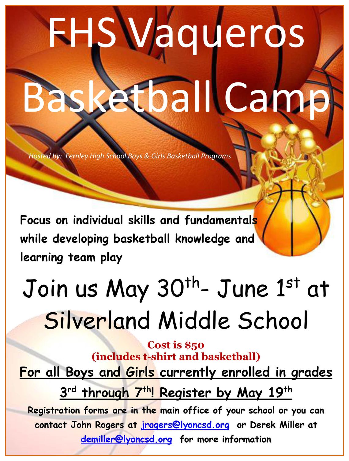 FHS Vaqueros Basketball Camp set for May 30-June 1
