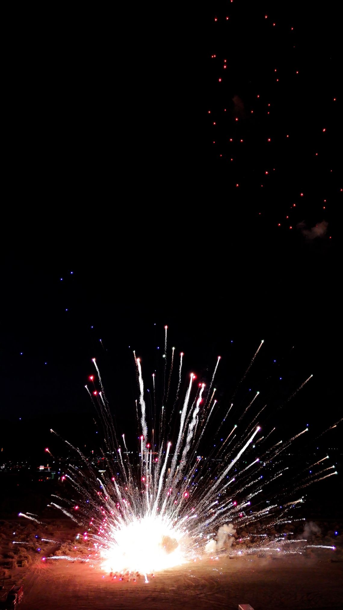 Fireworks malfunction ignites brush fires Fireworks malfunction ignites brush fires