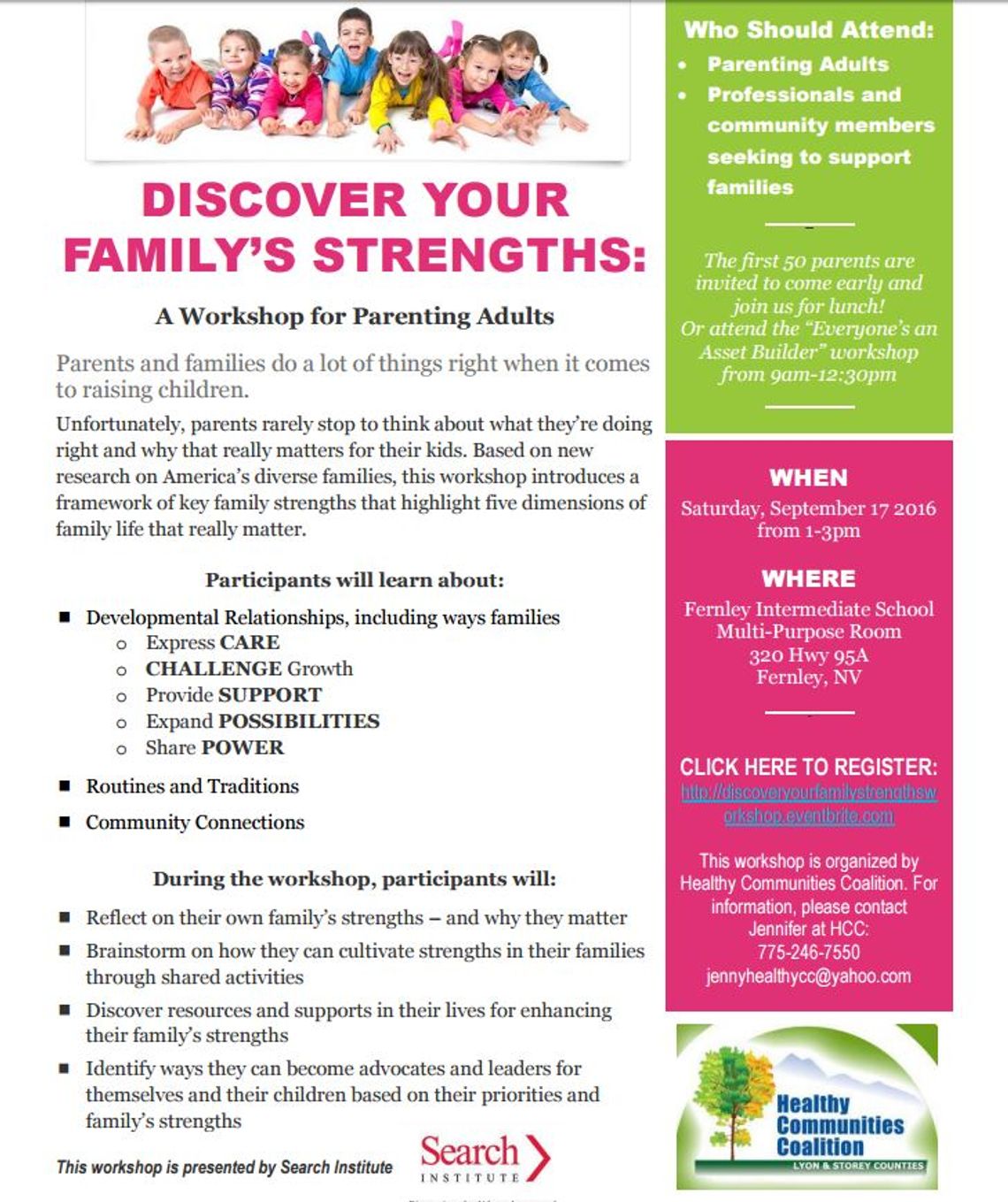 Free workshop Sept. 17 in Fernley on building family strengths