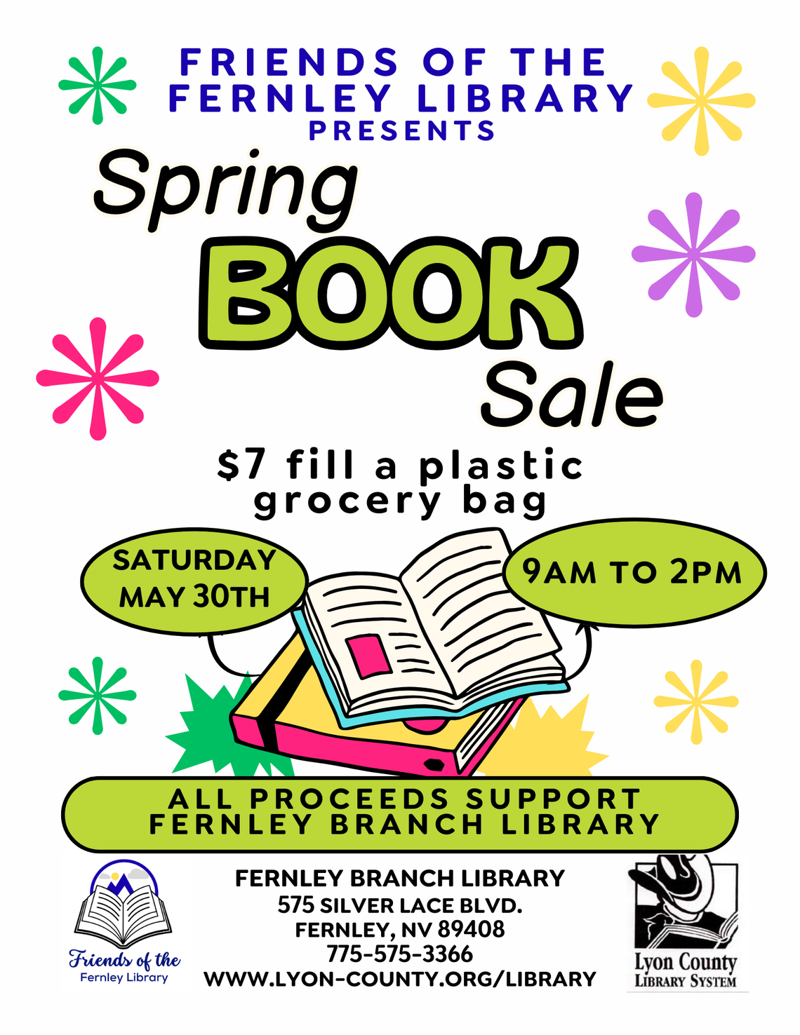 Friends of the Fernley Library Spring Book Sale, May 30