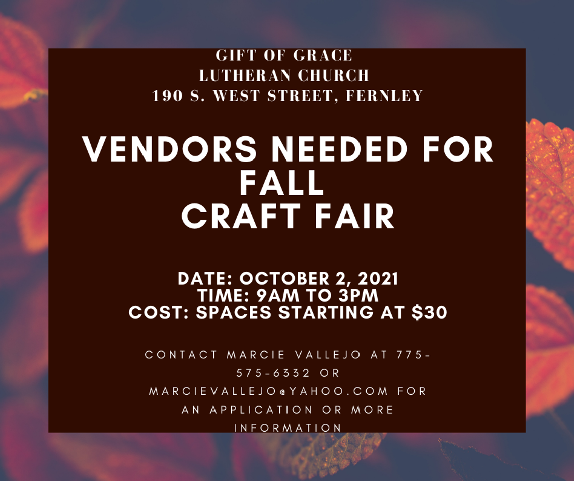 Gift of Grace seeking vendors for Fall Craft Fair Gift of Grace seeking vendors for Fall Craft Fair