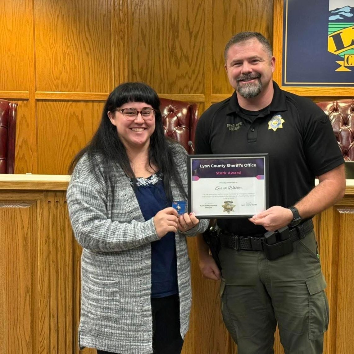 Lyon County dispatcher honored for helping deliver baby during 911 call Lyon County dispatcher honored for helping deliver baby during 911 call