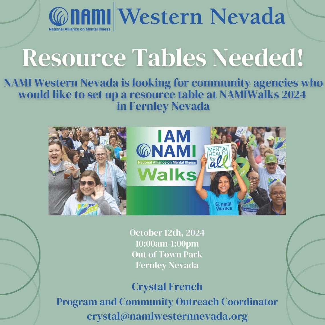 Nami Walk scheduled Oct. 12 at Out of Town Park