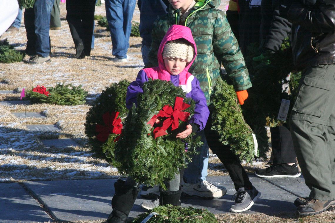 Nearly two thousand brave the cold to participate in Wreaths Across America