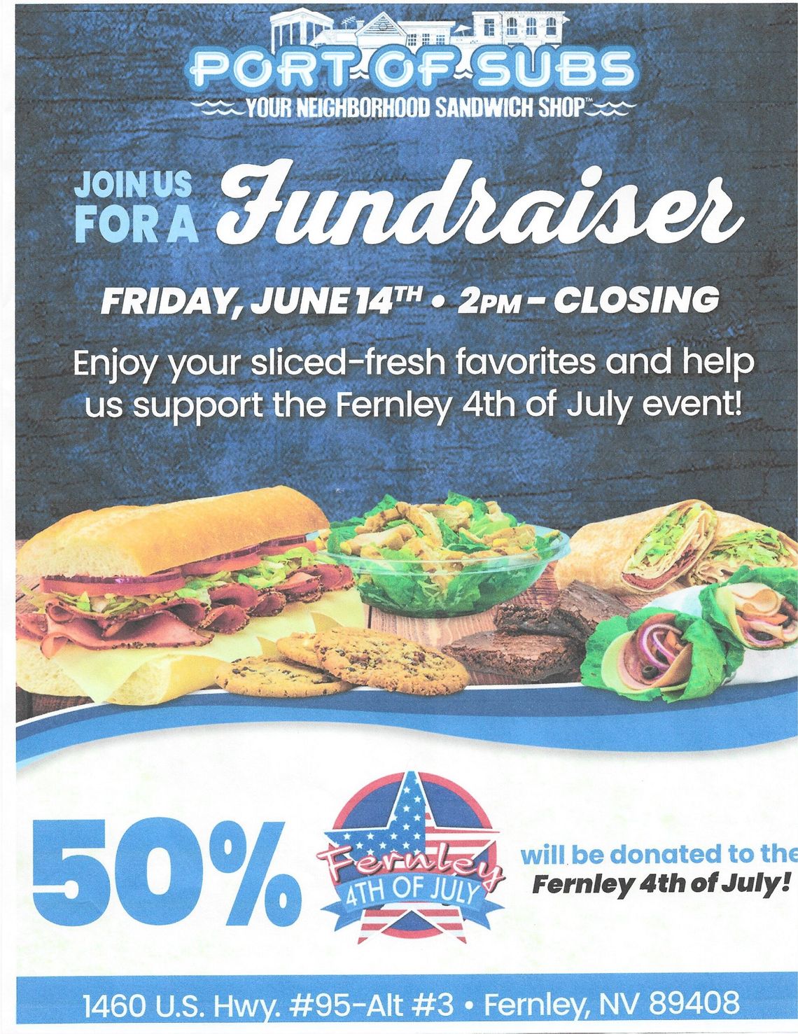 Port of Subs fundraiser for Fernley 4th of July