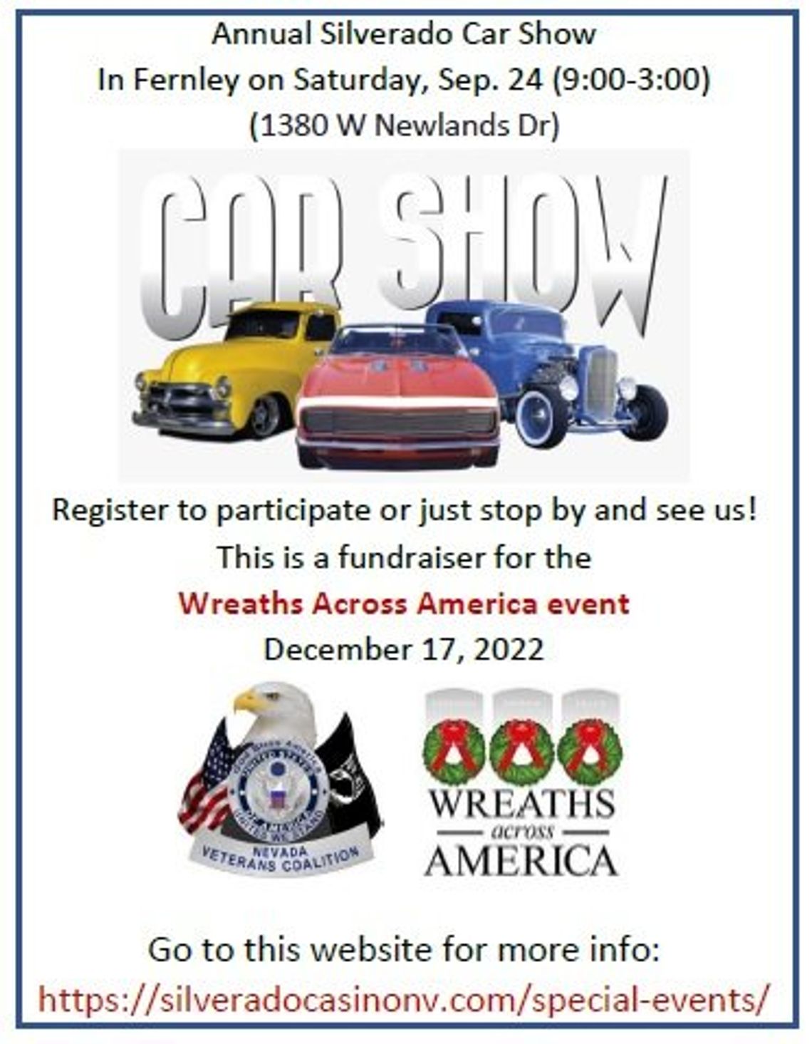 Registration open for Silverado Car Show