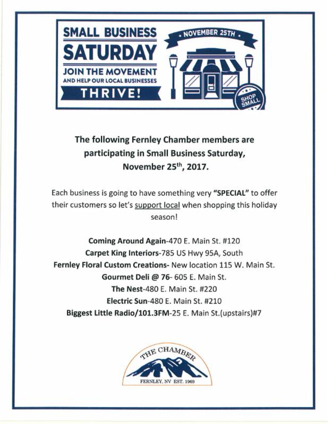 Support local businesses on Small Business Saturday