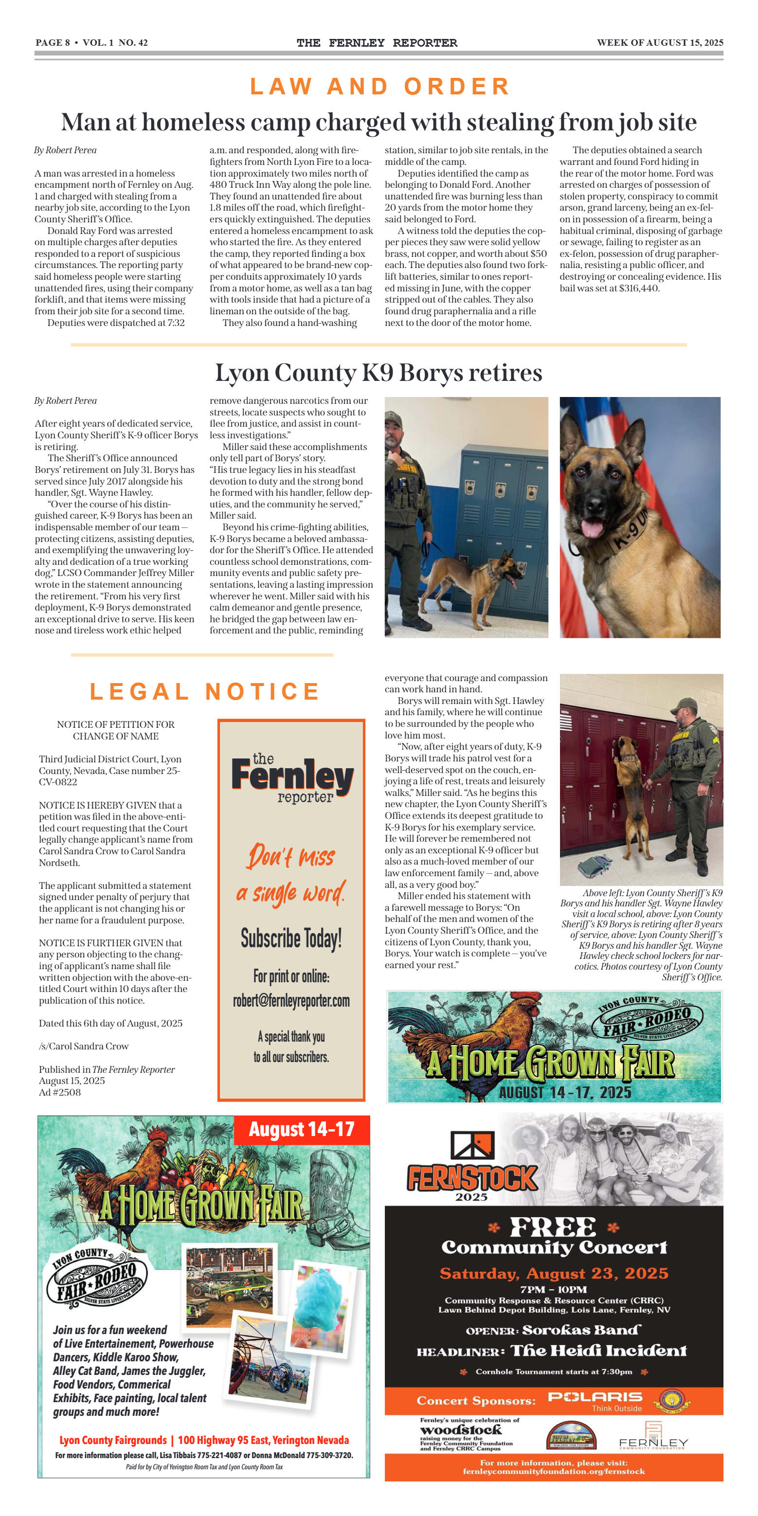 August 15, 2025 - Roundabout tops list of concerns - page 8