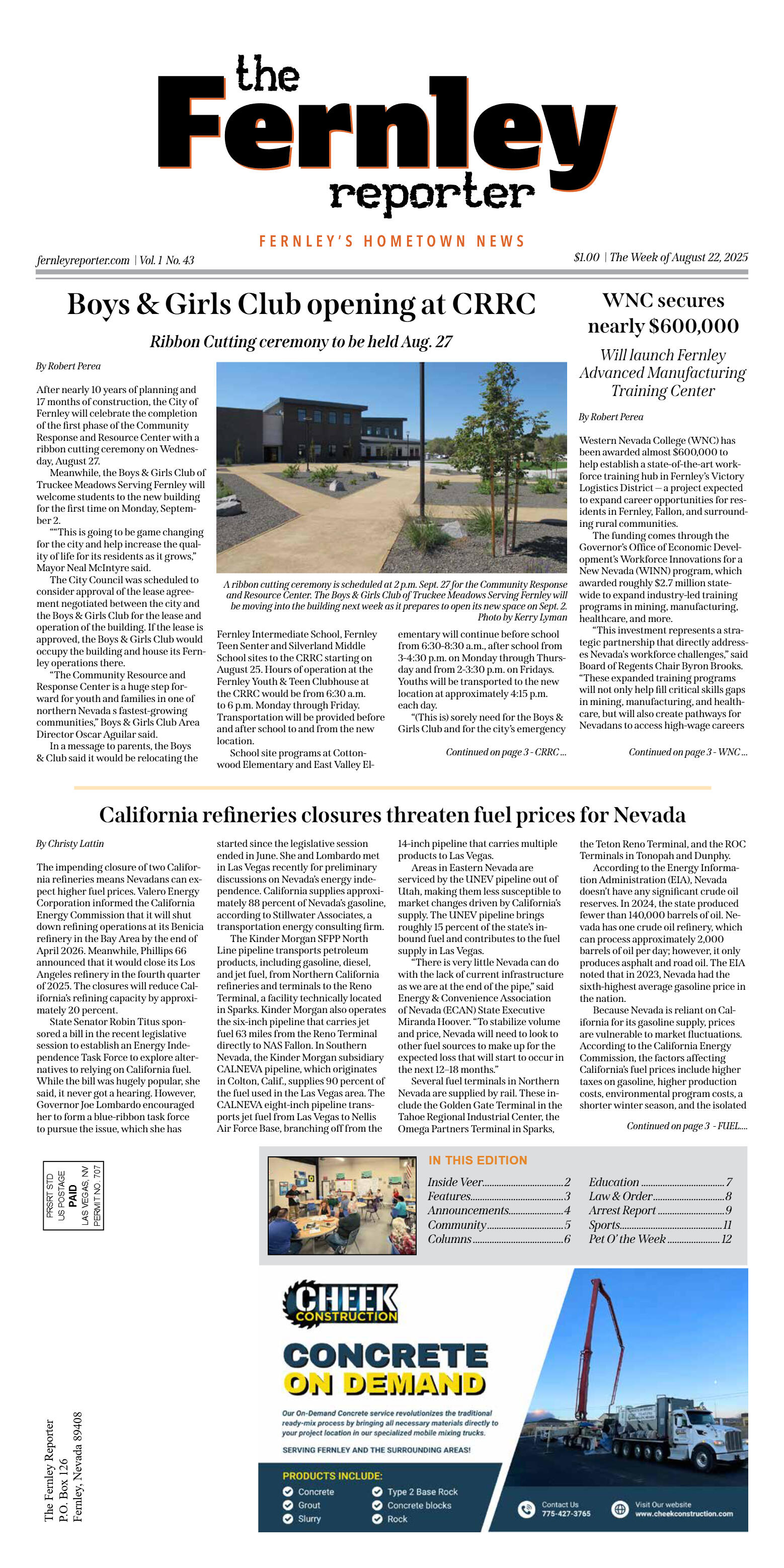 August 22, 2025 - Boys & Girls Club opening at CRR - page 1