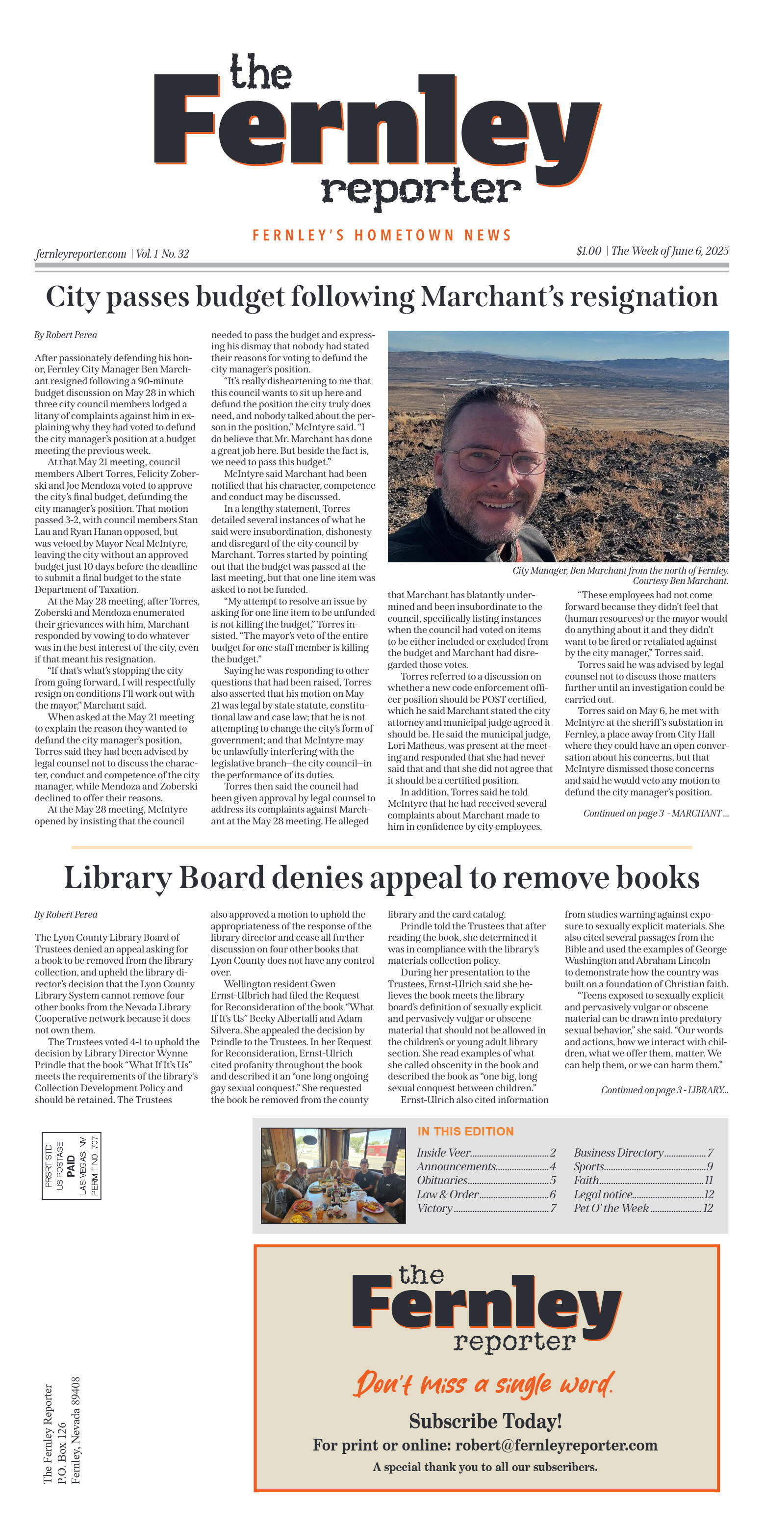 June 6 2025 - City passes budget following Marchan - page 1