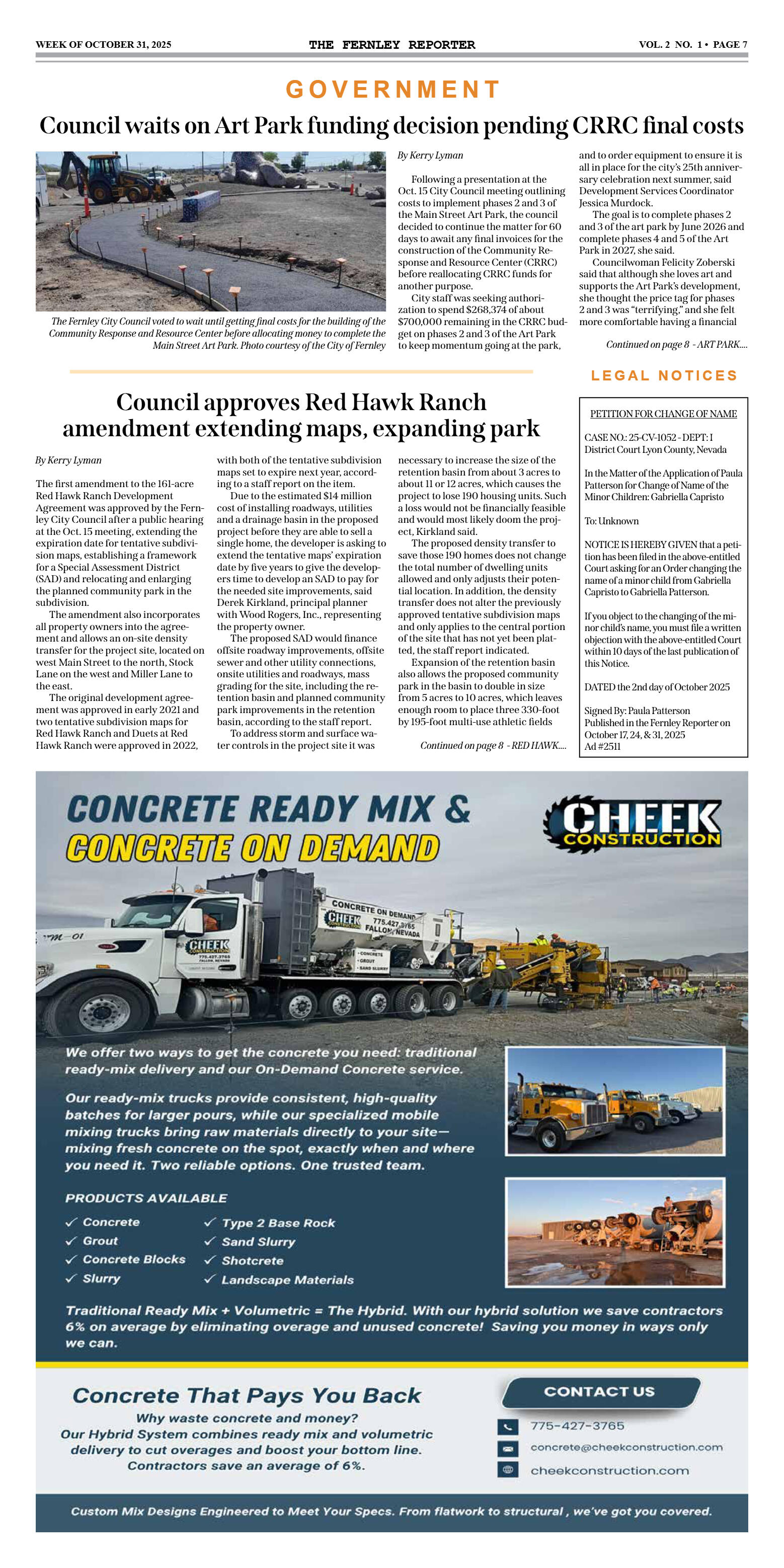 Oct. 31, 2025 - North Lyon Fire names first battal - page 7