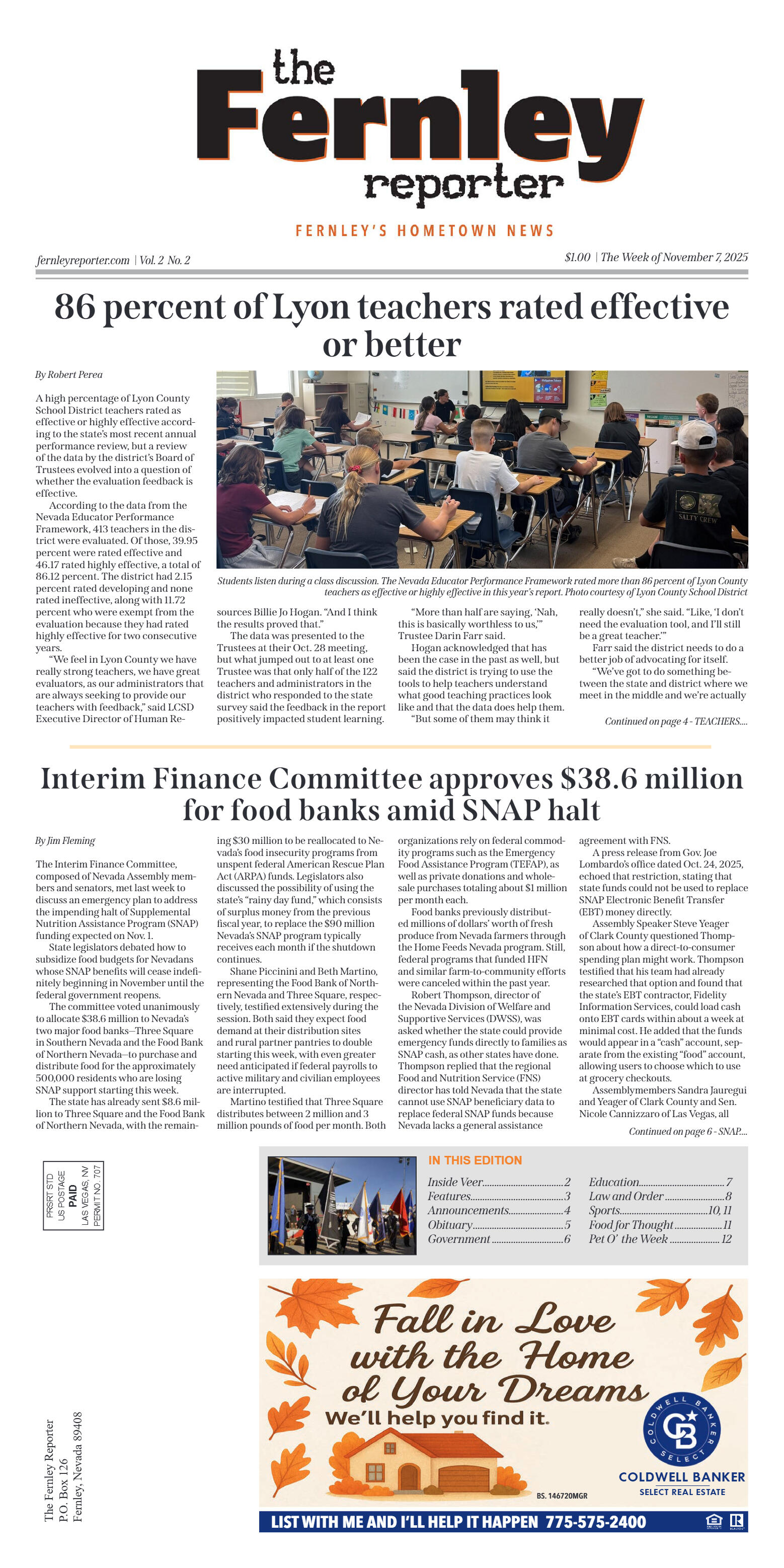 Nov. 7, 2025 - 86 percent of Lyon teachers rated e - page 1