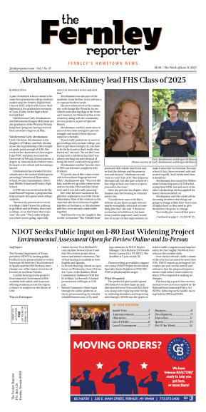 June 13, 2025 -- Fernley High School Valedictorian - page 1