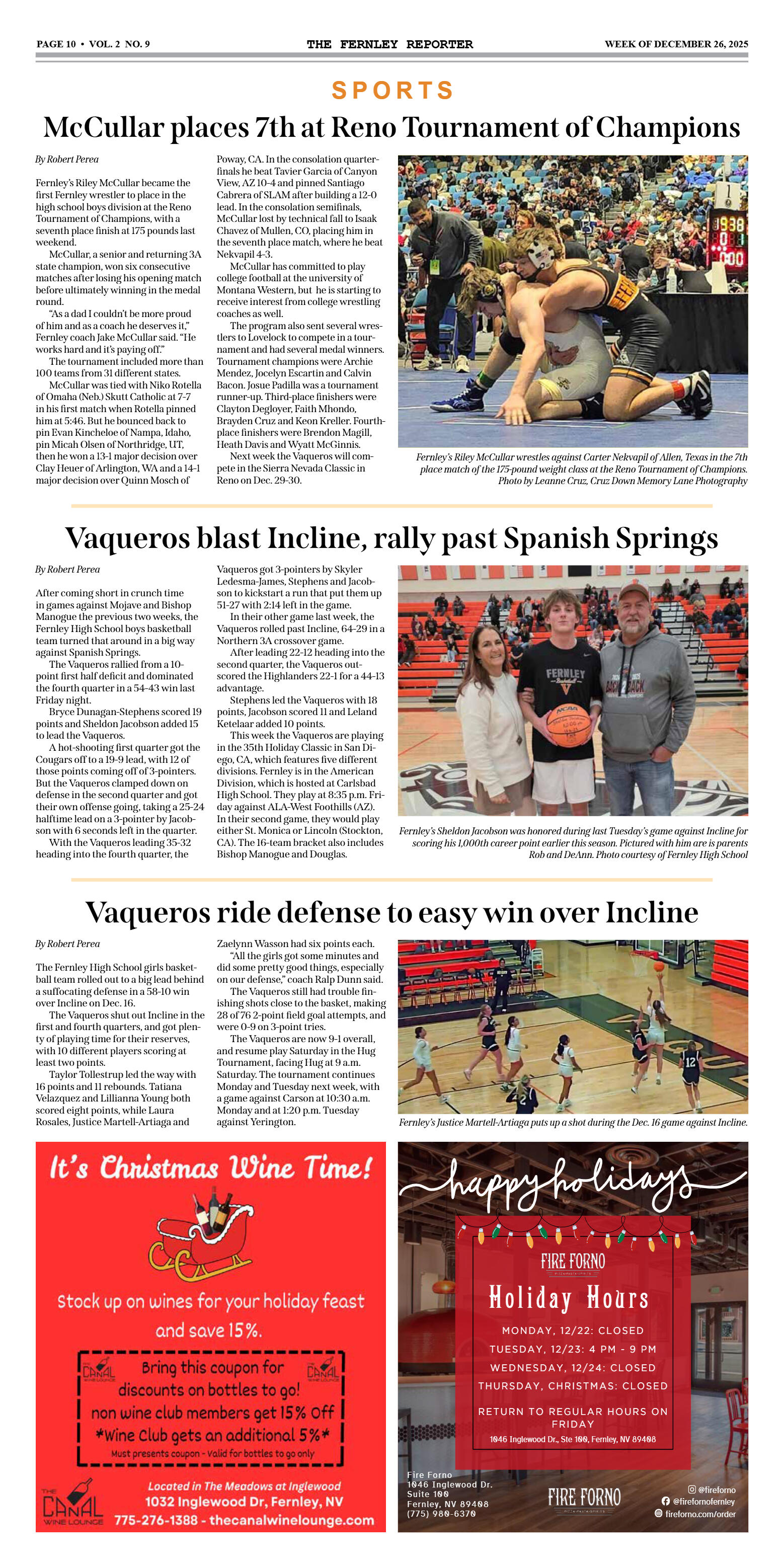 Dec. 26 - School Board wants state to consider oth - page 10