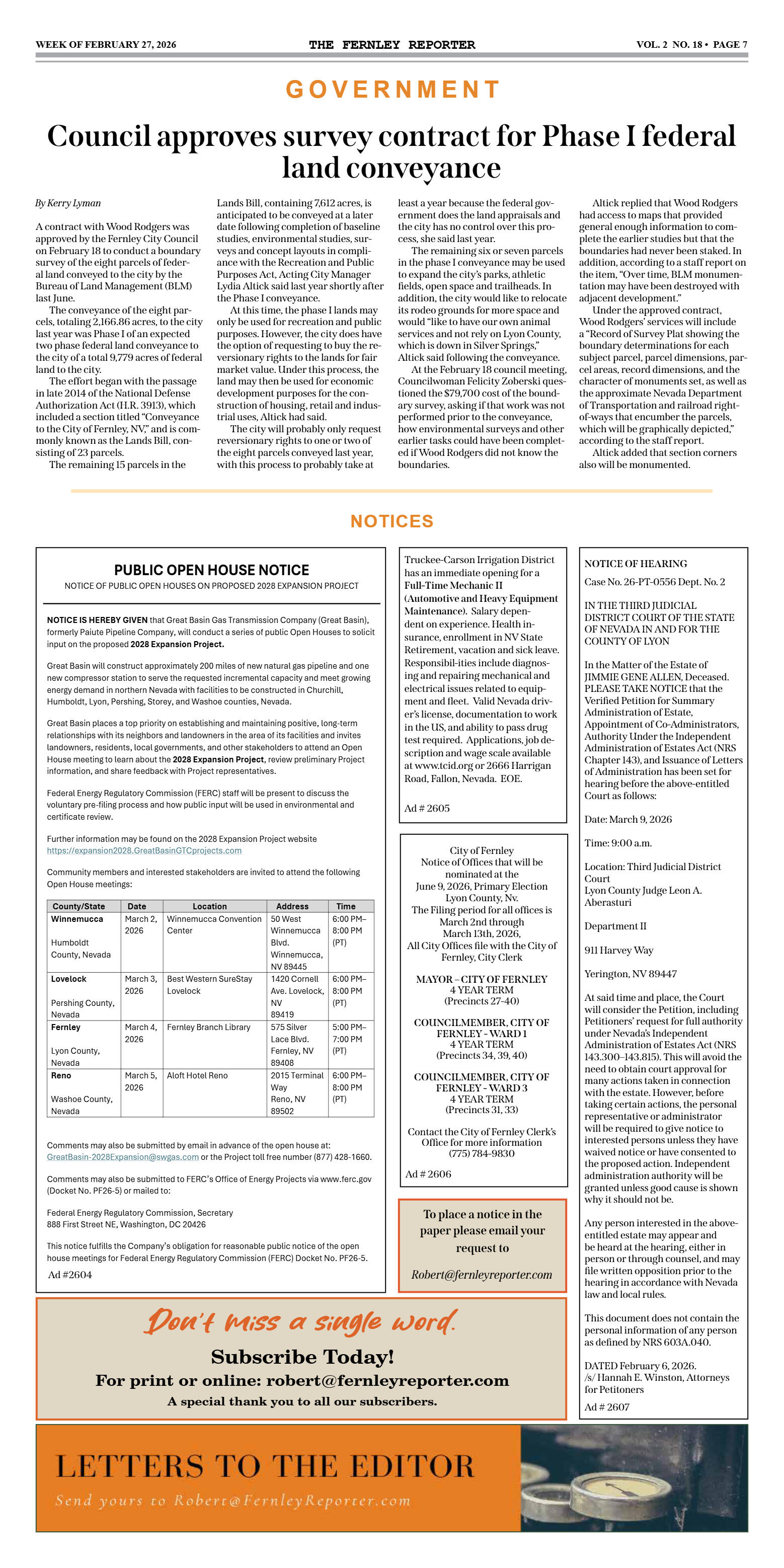 Feb. 27, 2026 - County backs North Lyon Fire reque - page 7