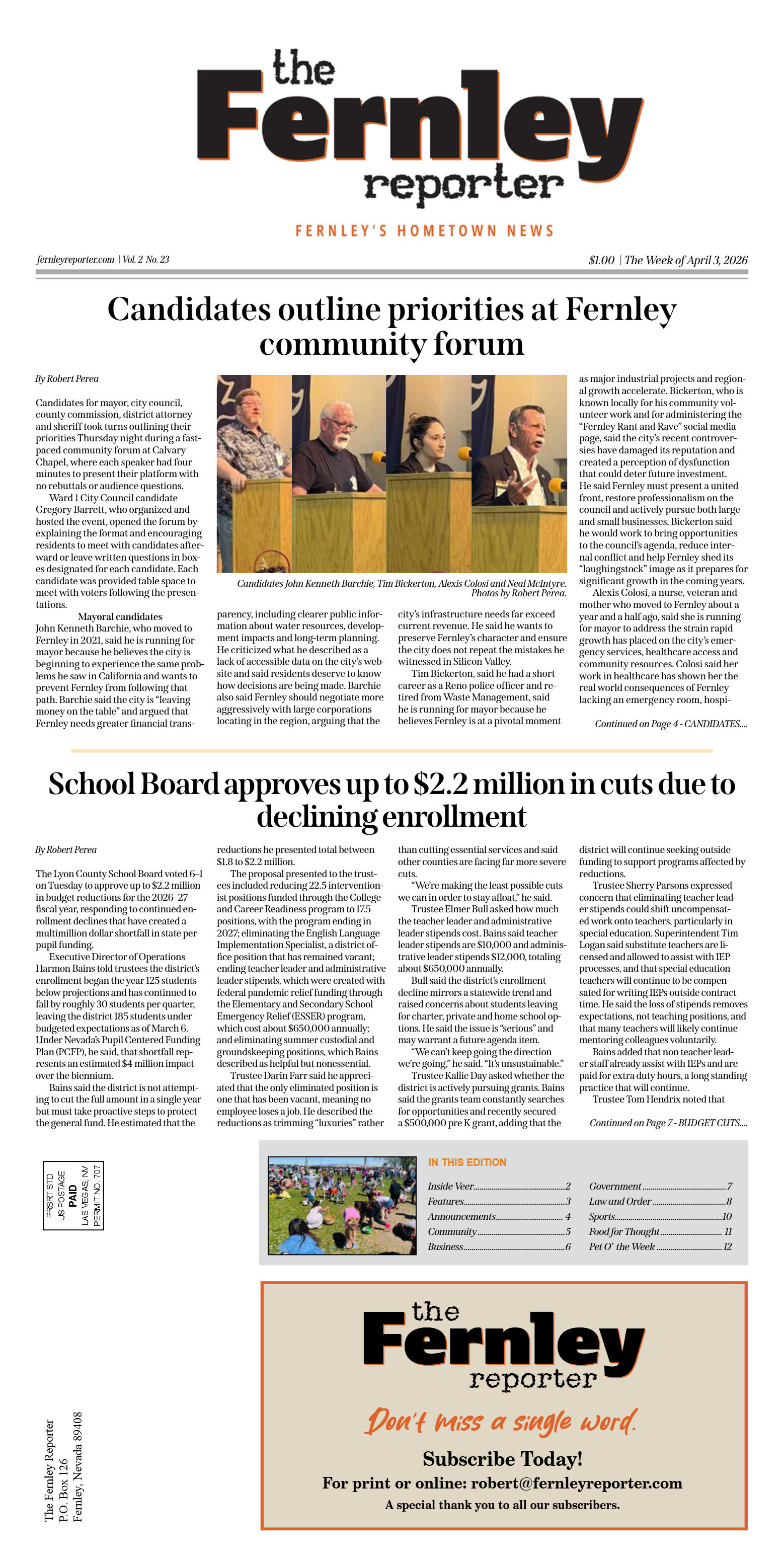 April 3, 2026 - Candidates outline priorities at F - page 1