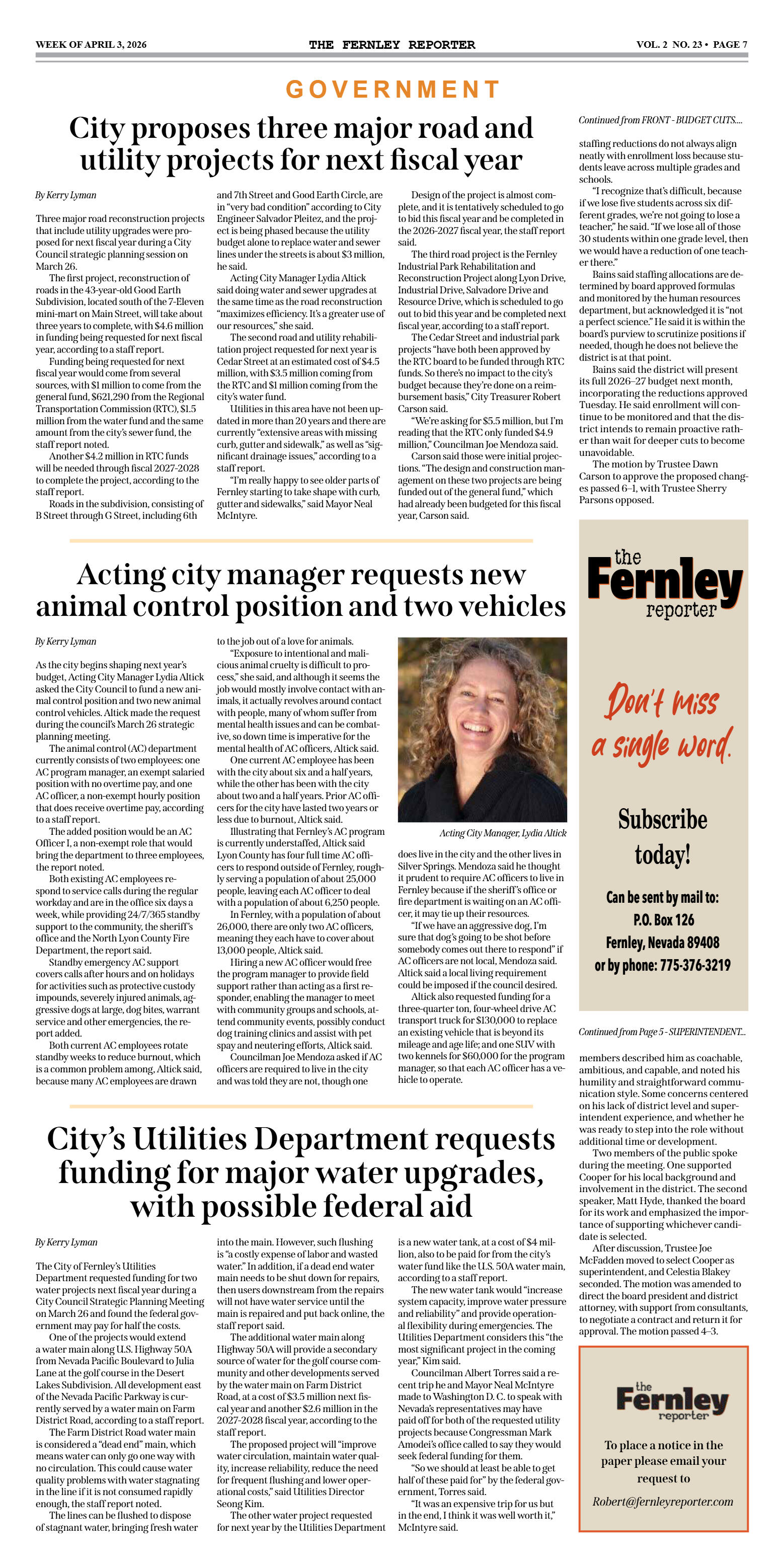 April 3, 2026 - Candidates outline priorities at F - page 7