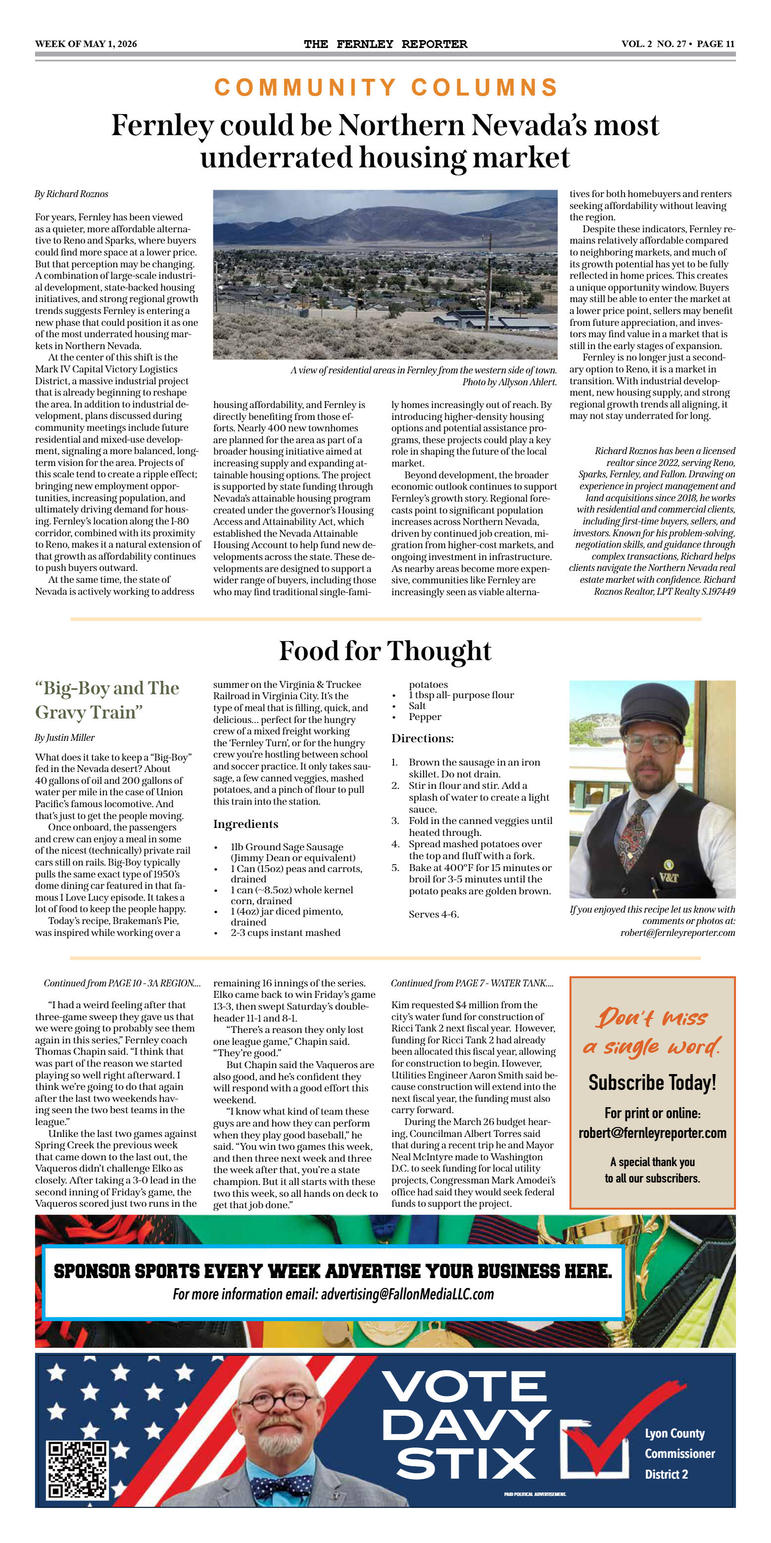May 1, 2026 - Storey County, Tesla partner to exte - page 11