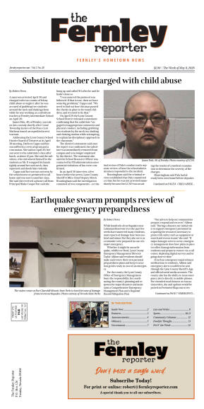 May 8, 2026 - Substitute teacher charged with chil - page 1