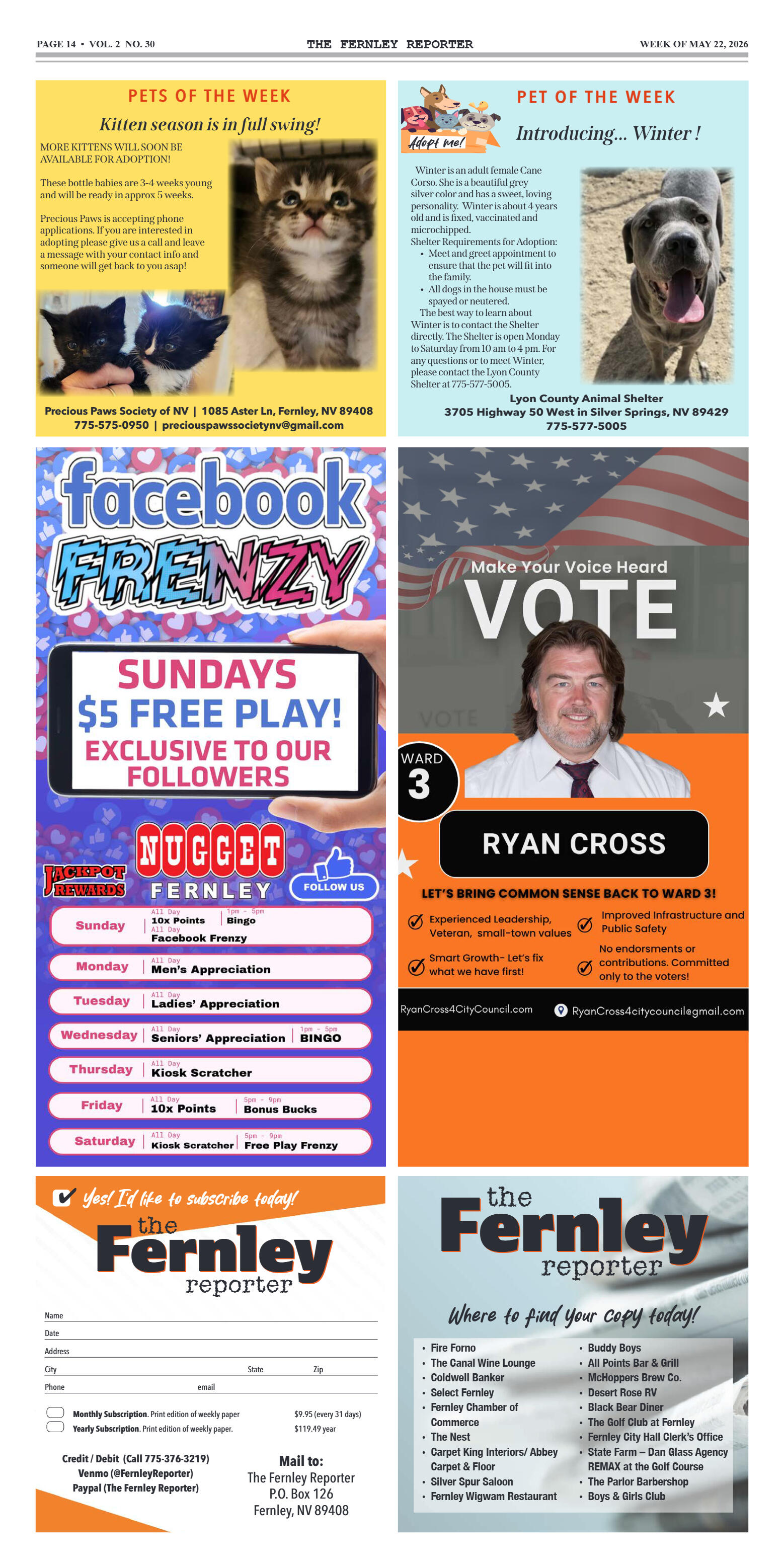 May 22, 2026 - The magic of M3: Fernley’s favorite - page 14