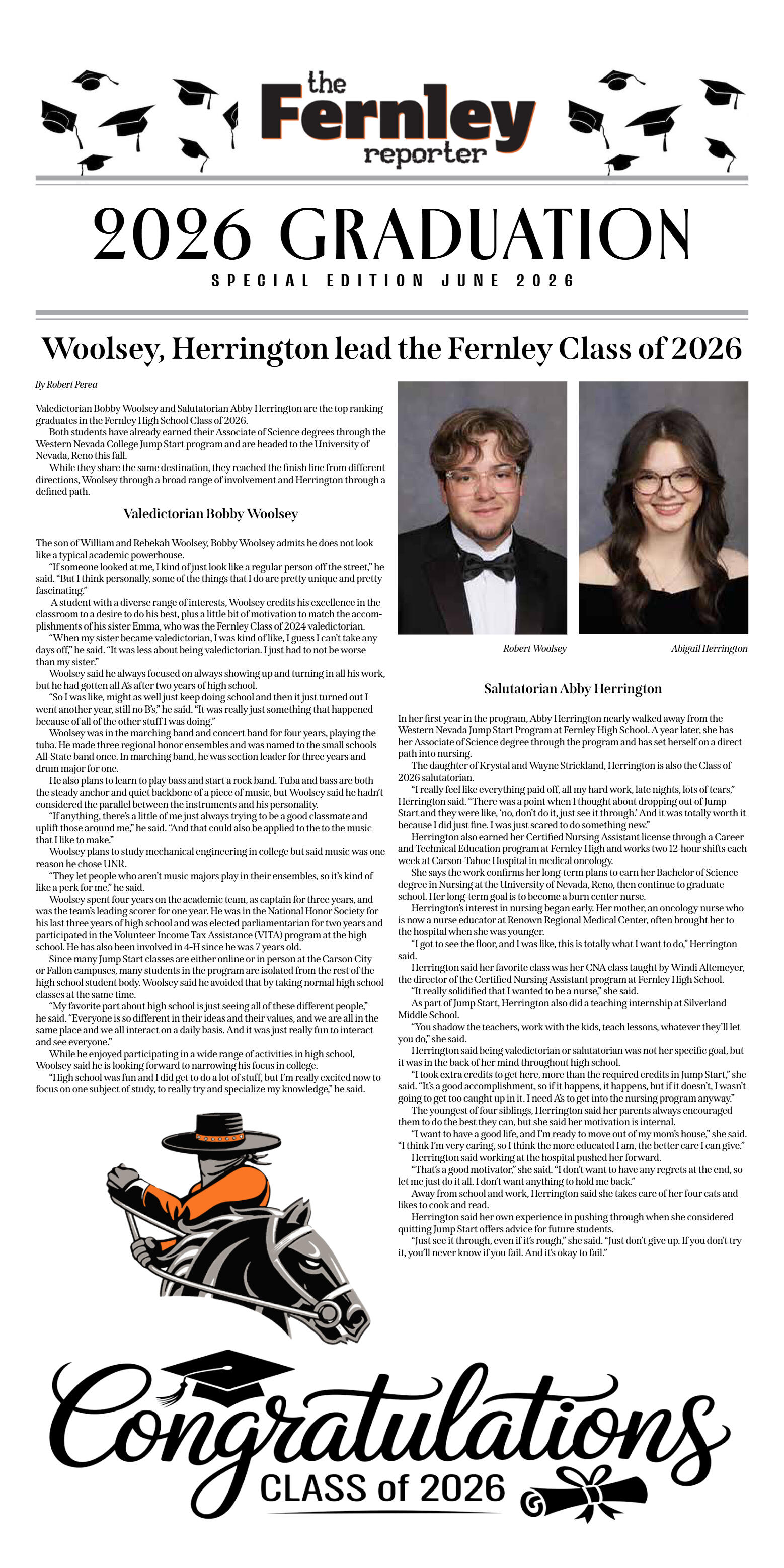 The Fernley Reporter 2026 Graduation Edition - page 1