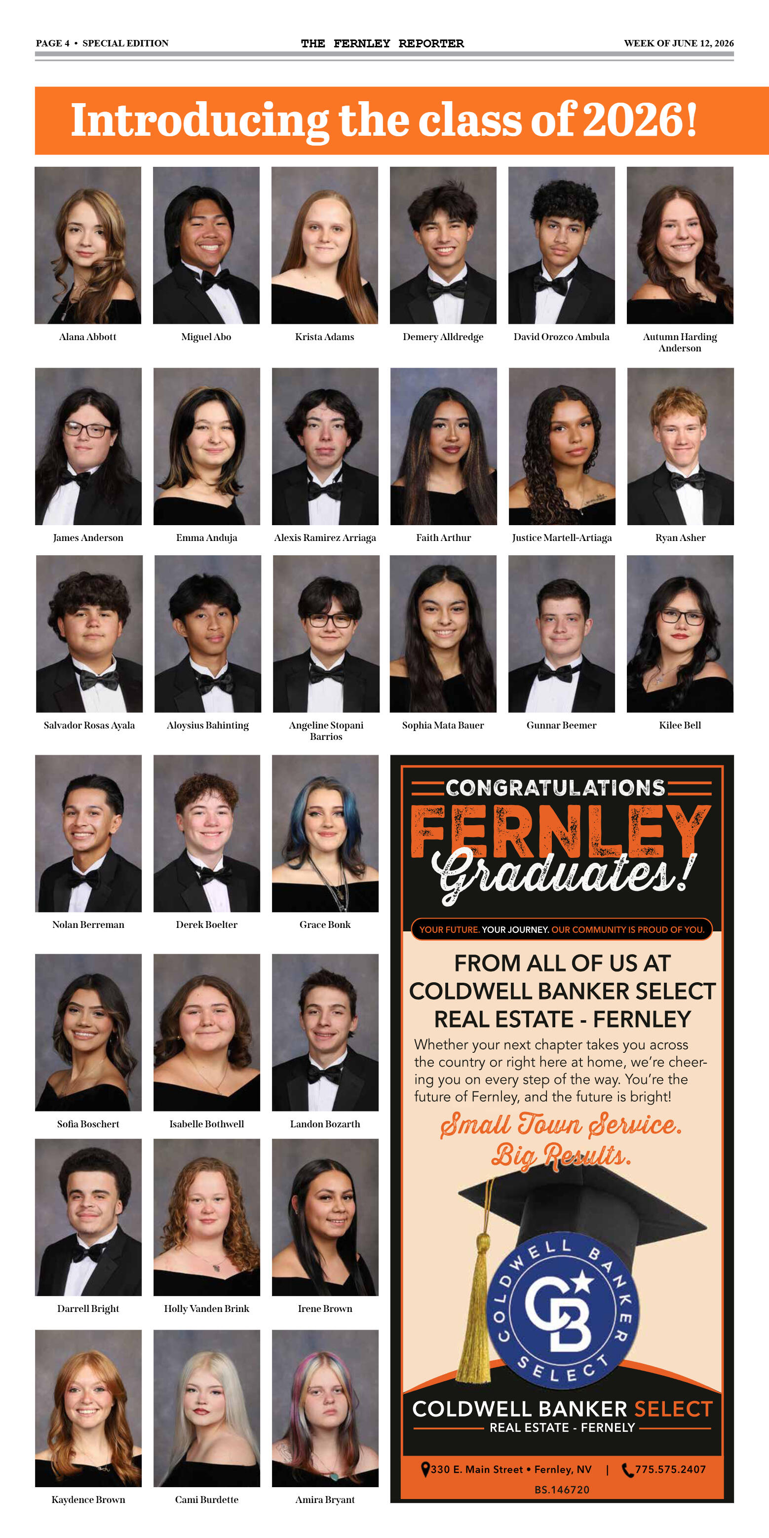 The Fernley Reporter 2026 Graduation Edition - page 4