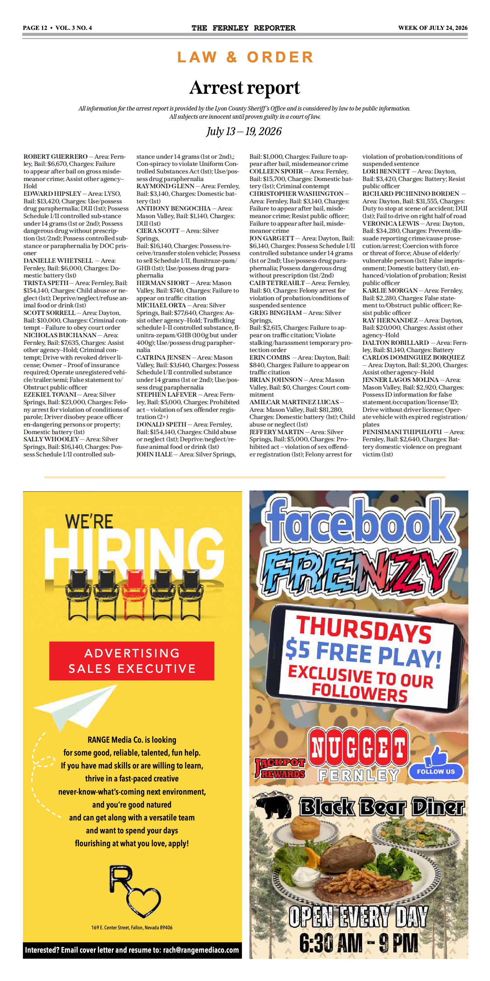 July 24, 2026 : The Fernley Reporter - page 12