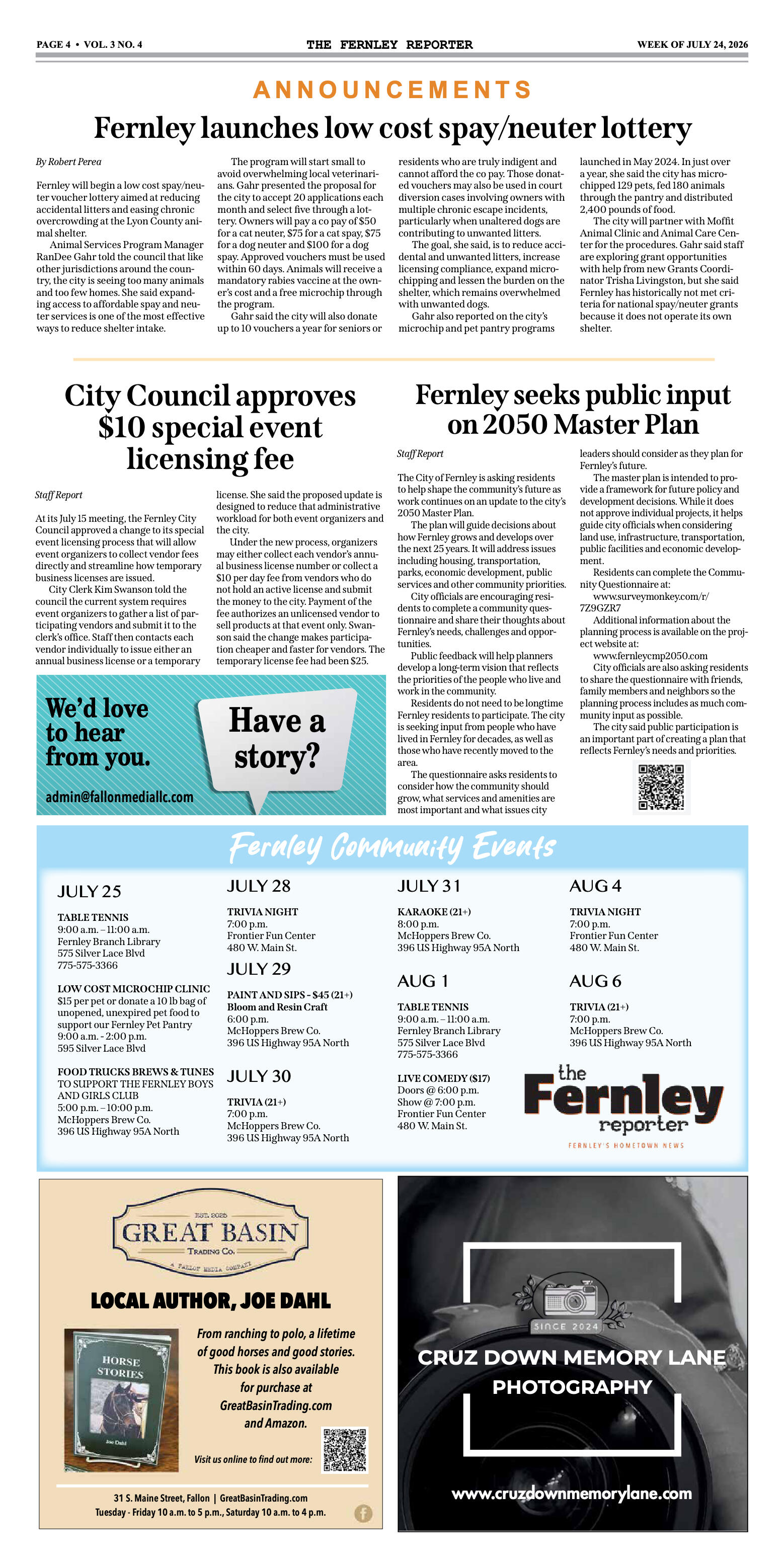 July 24, 2026 : The Fernley Reporter - page 4