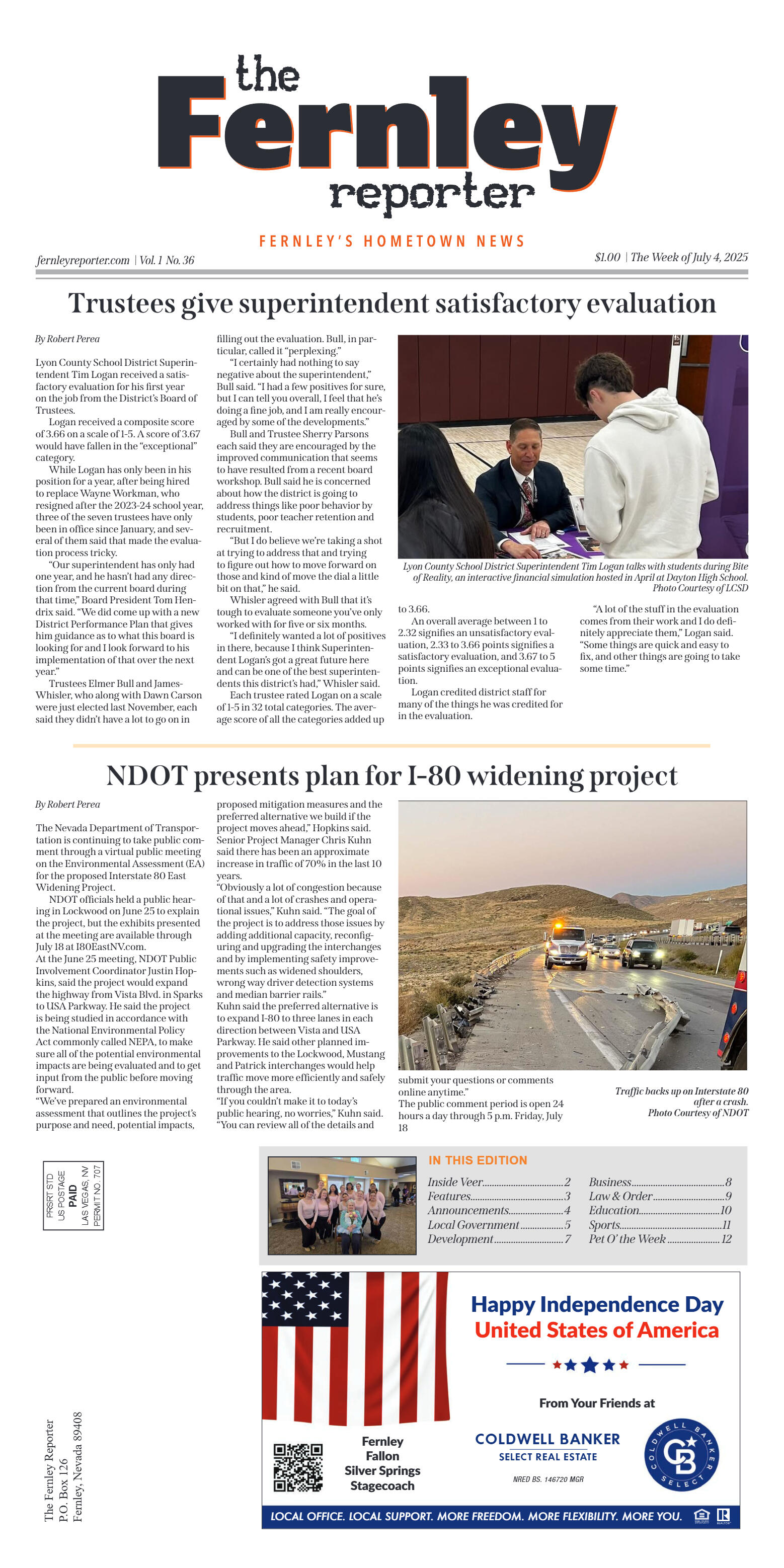 July 4, 2025 - Trustees give superintendent satisf - page 1