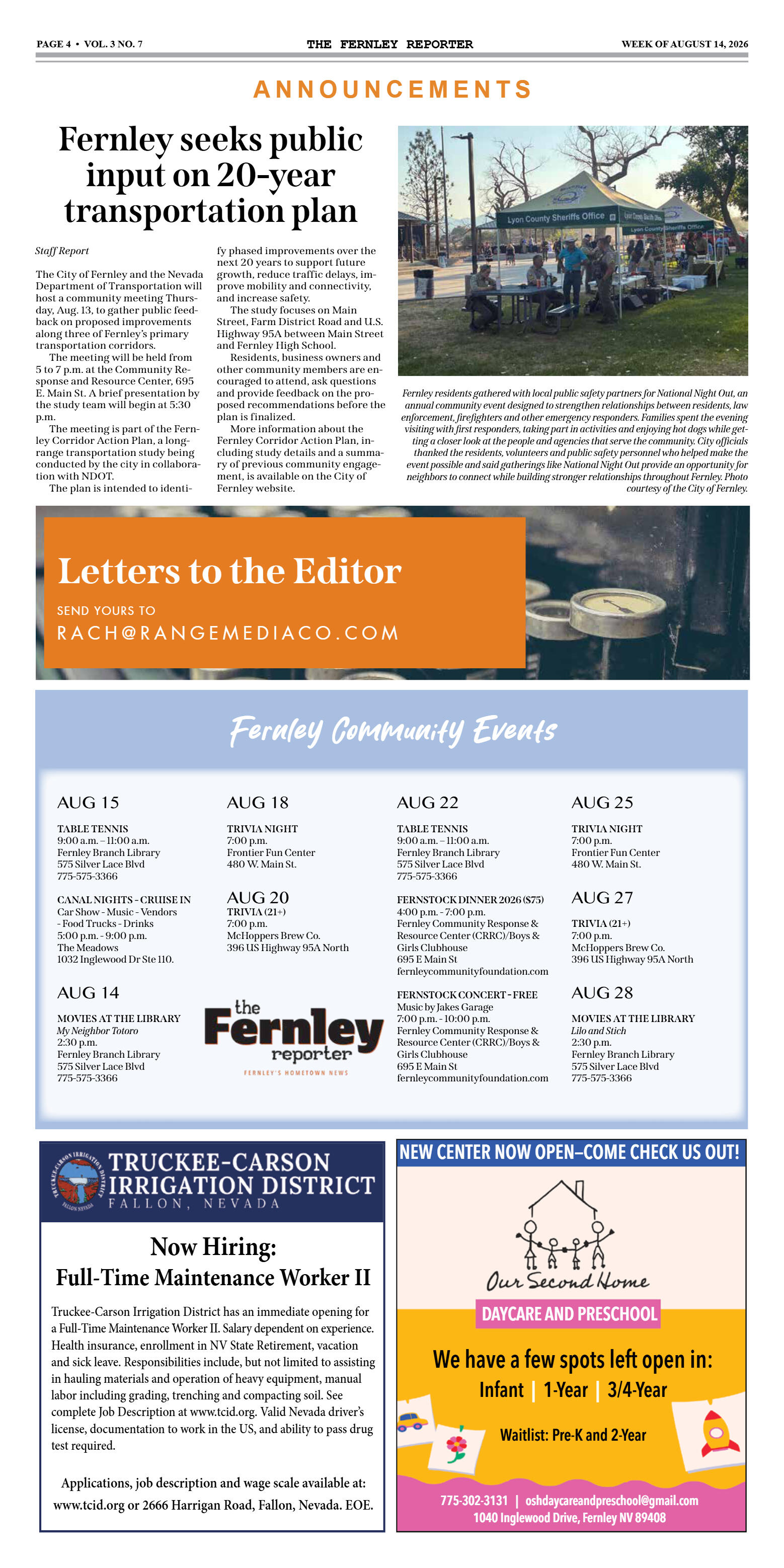August 14, 2026 - The Fernley Reporter - page 4