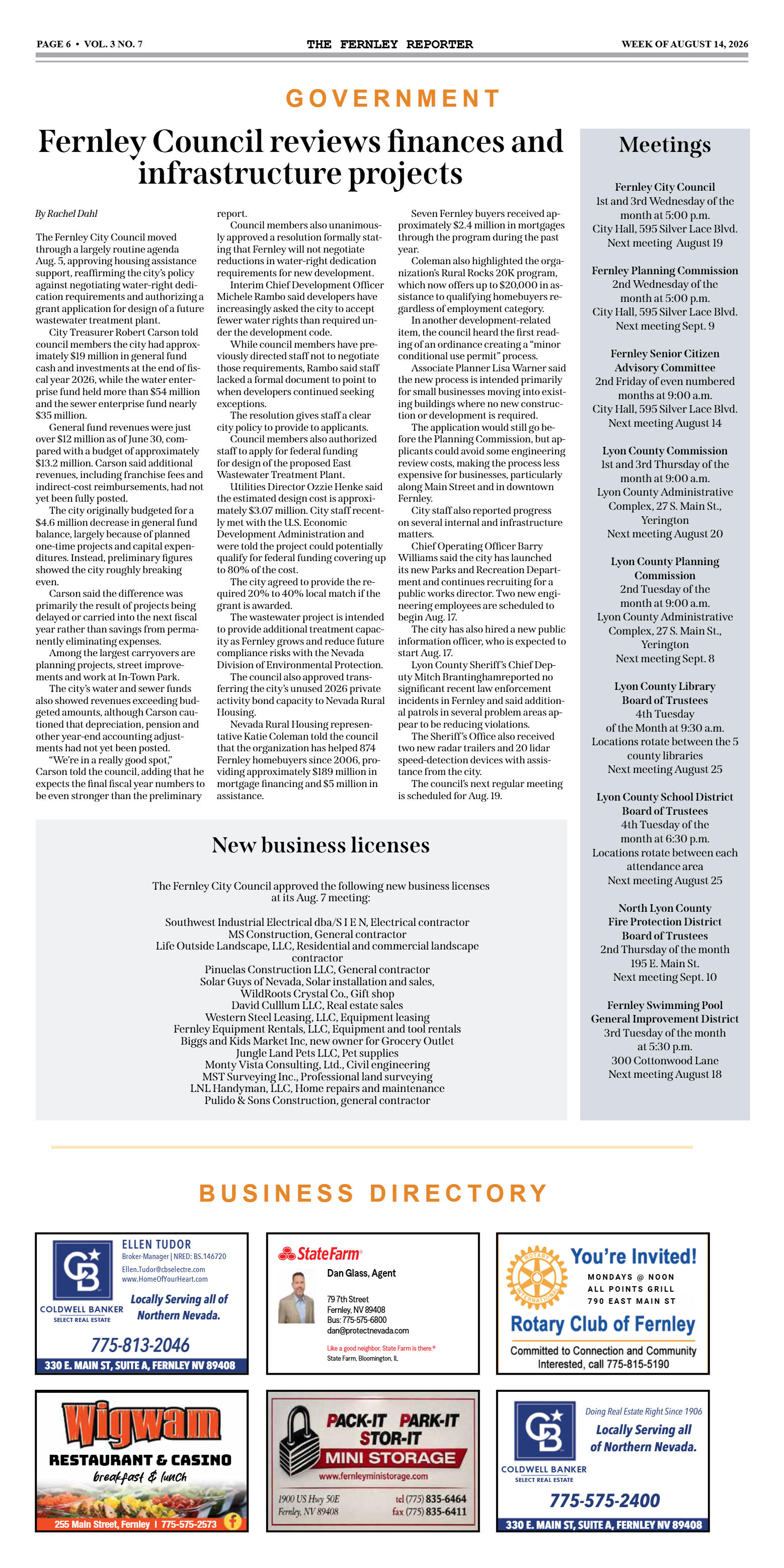 August 14, 2026 - The Fernley Reporter - page 6